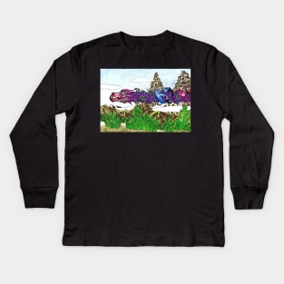 Dragon In The Sky Kids Long Sleeve T-Shirt